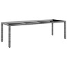 Table de jardin 250x100x75 cm Verre trempé et Résine tressée 
