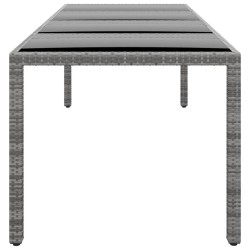 Table de jardin 250x100x75 cm Verre trempé et Résine tressée 