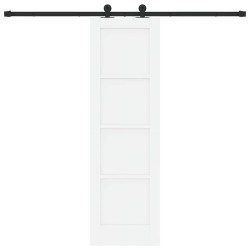 Porte Coulissante avec Ensemble de Quincaillerie 'ORKDAL'Blanc en Bois Massif de Pin 