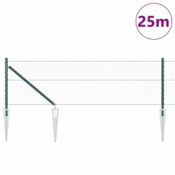 Clôture Hexagonale Verte 0,6x25 m Acier 