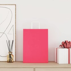 Sacs en papier 50 pcs avec poignées rose 26x12x35 cm 