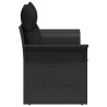 Canapé de Jardin 2 Places avec Rangement & Coussins Noir Poly Rattan 