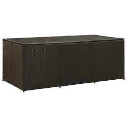 Boîte de rangement de jardin résine tressée 180x90x70 cm marron 