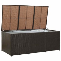 Boîte de rangement de jardin résine tressée 180x90x70 cm marron 