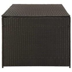 Boîte de rangement de jardin résine tressée 180x90x70 cm marron 