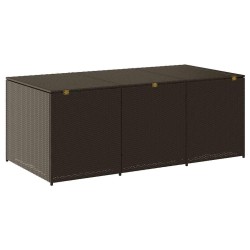 Boîte de rangement de jardin résine tressée 180x90x70 cm marron 