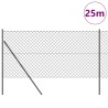 Jeu de Poteaux de Clôture Gris 1.4 x 25 m Acier galvanisé 