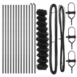 Jeu de Poteaux de Clôture Gris 1.4 x 25 m Acier galvanisé 