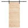 Porte coulissante Marron 90 x 208 cm Bois massif en pin 