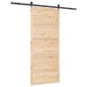 Porte coulissante Marron 90 x 208 cm Bois massif en pin 