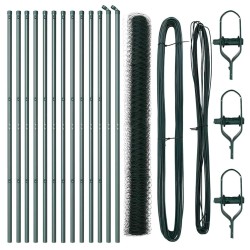 Ensemble de clôture Lot de 2 Vert Acier revêtu de poudre 