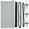 Ensemble de clôture Lot de 2 Vert Acier revêtu de poudre 