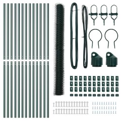 Ensemble de clôture Lot de 2 Vert Acier revêtu de poudre 