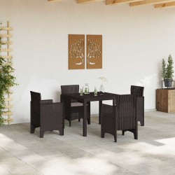Ensemble de salle à manger de jardin 5 pcs Marron 