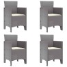 Set de salle à manger de jardin 5 pcs Gris clair 