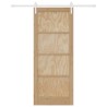 Porte coulissante Ensemble de 2 Naturel et blanc Bois de pin massif 