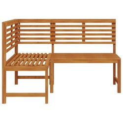 Banc d'angle de jardin 140 cm Bois solide d'acacia 
