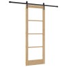 Porte coulissante avec quincaillerie 78x211 cm en bois massif de pin 
