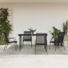 Ensemble à manger de jardin 5 pcs noir textilène et acier 