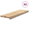 Marches d'escalier 8 pcs non traité 80x25x2cm bois chêne massif 