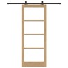 Porte Coulissante avec Ensemble de Quincaillerie 'ORKDAL'en Bois Massif & Verre 