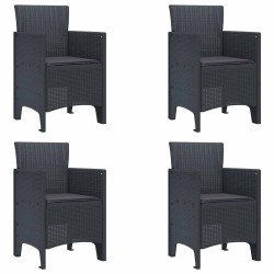 Ensemble de jardin 5 pcs Anthracite Rotin en polypropylène 
