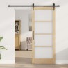 Porte coulissante avec quincaillerie 83x202 cm en bois massif de pin 