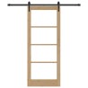 Porte coulissante avec quincaillerie 83x202 cm en bois massif de pin 
