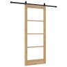 Porte coulissante avec quincaillerie 83x202 cm en bois massif de pin 