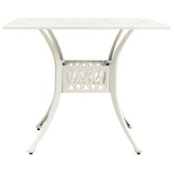 Table de jardin Blanc 90x90x73 cm Aluminium coulé 