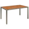 Table de jardin dessus en bois Gris 150x90x75 cm Résine tressée 