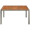 Table de jardin dessus en bois Gris 150x90x75 cm Résine tressée 