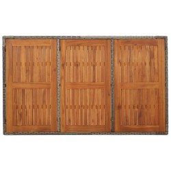 Table de jardin dessus en bois Gris 150x90x75 cm Résine tressée 