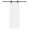Porte coulissante avec kit de quincaillerie Blanche 78x202 cm Bois massif Pin 