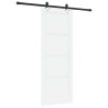 Porte coulissante avec kit de quincaillerie Blanche 78x202 cm Bois massif Pin 