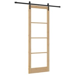 Porte coulissante avec matériel 'ORKDAL'Bois massif & Verre 