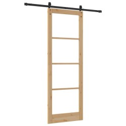 Porte coulissante avec matériel 'ORKDAL'Bois massif & Verre 