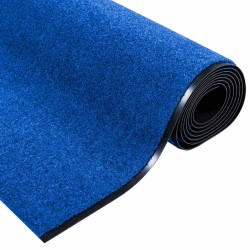 Tapis d'entrée lavable bleu 120x350 cm 