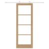 Porte Coulissante avec Quincaillerie 'ORKDAL'en Bois Massif & Verre 