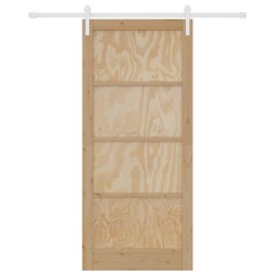 Porte coulissante avec matériel 93x211 cm Bois Massif Pin 