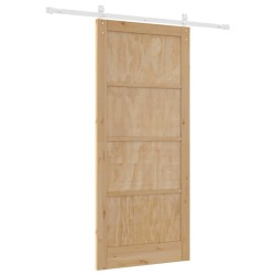Porte coulissante avec matériel 93x211 cm Bois Massif Pin 