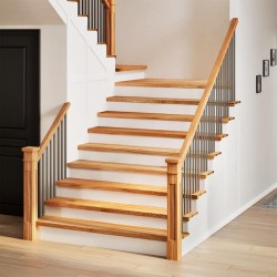 Marches d'escalier 4 pcs marron clair 110x30x2 cm chêne massif 