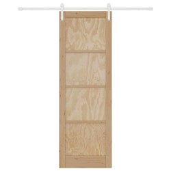 Porte coulissante avec kit de quincaillerie 78x232 cm en bois massif de pin 
