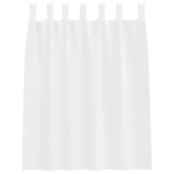 Rideaux avec des rideaux 2 pcs Blanc 140 x 140 cm Polyester 