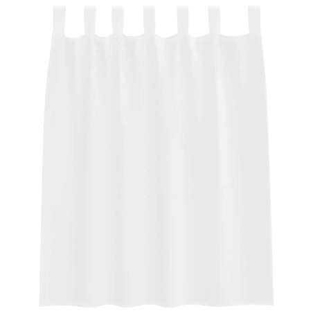 Rideaux avec des rideaux 2 pcs Blanc 140 x 140 cm Polyester 