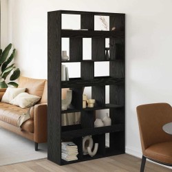 Support de plante en bois d'ingénierie noir 100x33x187,5 cm 