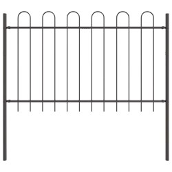 Clôture de jardin gris , sommet en arceaux 8,5x0,8 m en acier 