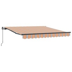 Auvent Rétractable Multicolore 350 x 250 cm tissu 