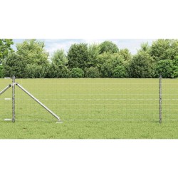 Clôture Euro avec 13 poteaux en pointe 0,8 x 25 m en acier galvanisé 