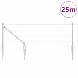 Clôture Euro avec 13 poteaux en pointe 0,8 x 25 m en acier galvanisé 